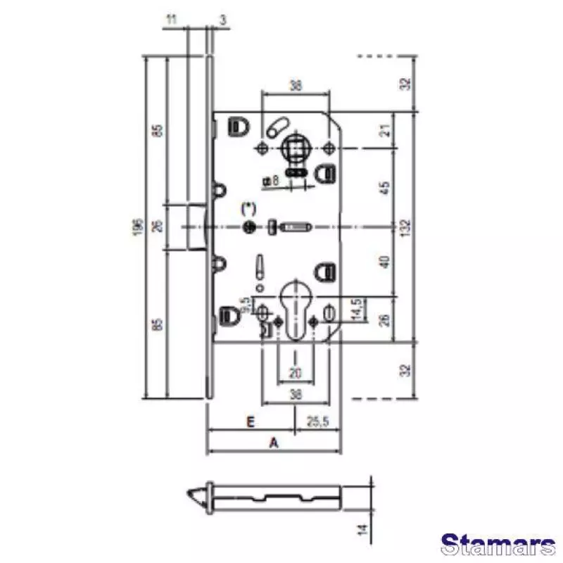 Durvju slēdzene magnētiskā sanmezgliem Polaris SF18PPZ ar pretplāksni