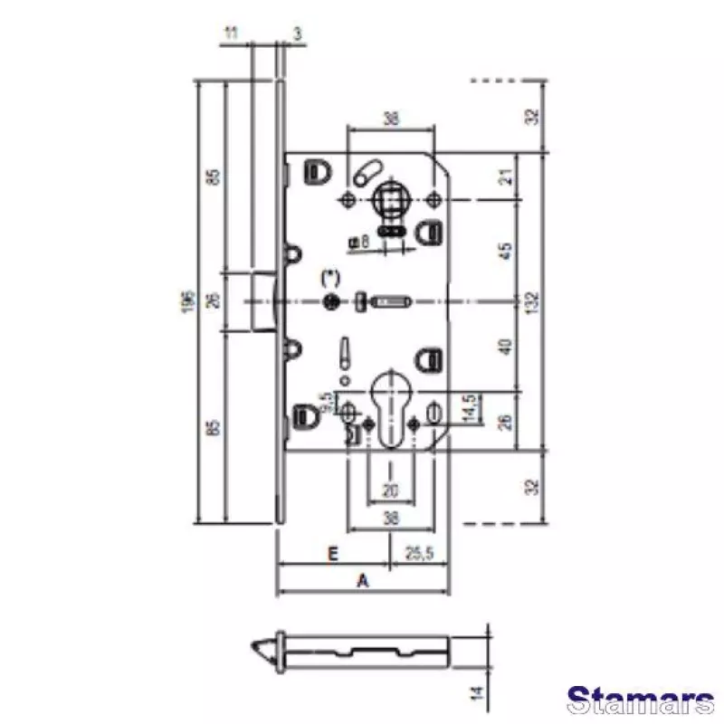 Slēdzene AGB F18 EVO PZ ar pretplāksni
