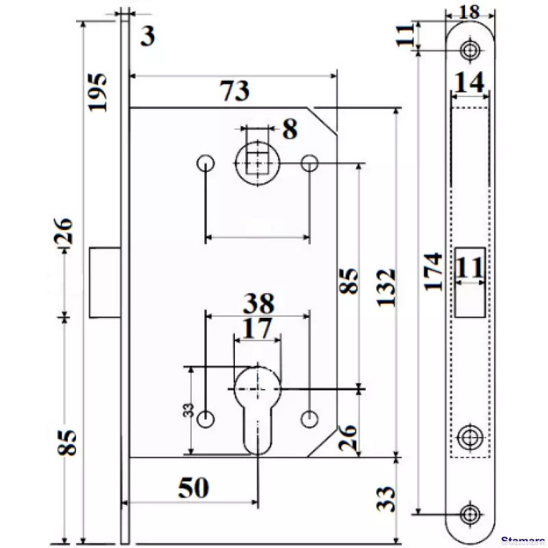 Slēdzene magnētiskā APECS 5300-MC-PZ