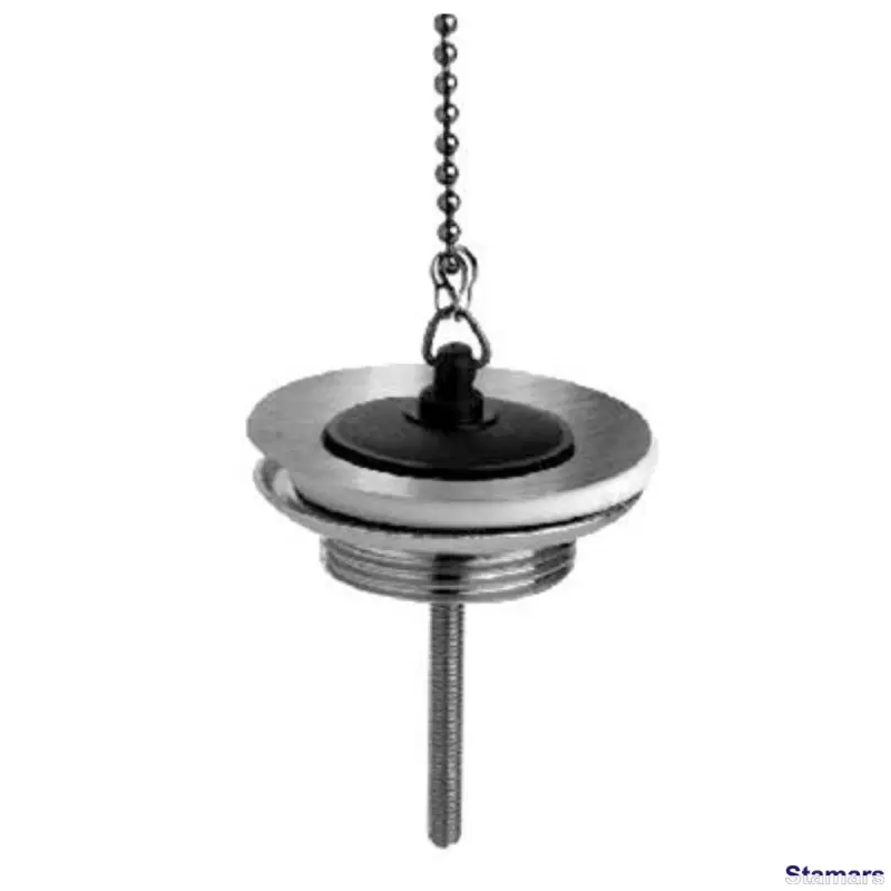 Sifona ieplūde ar nerūsējoša tērauda sietiņu, korķi un ķēdi