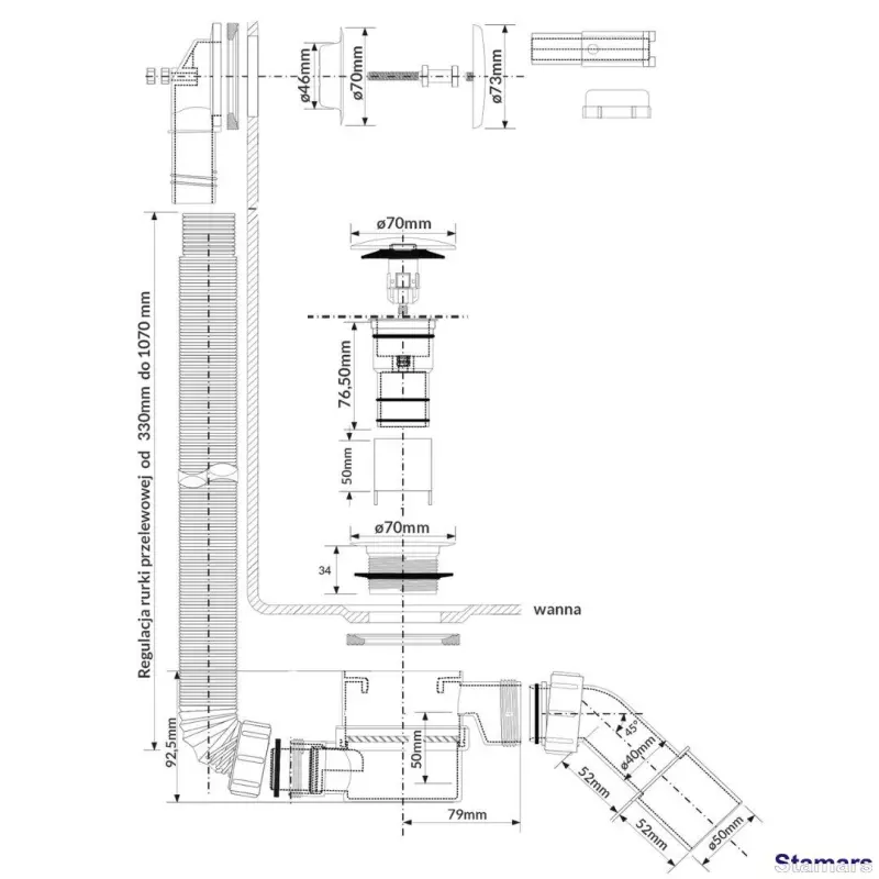 Sifons vannai ar pārplūdi