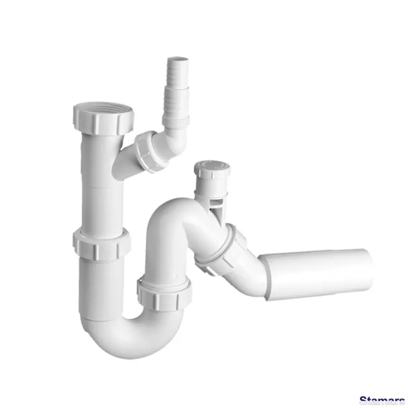 Sifons izlietnei cauruļveida ar papildus pieslēgumu un gaisa vārstu TP31VW50