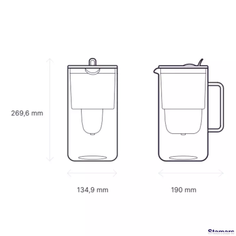 Ūdens filtrēšanas stikla krūze Glass Maxfor+, Melns