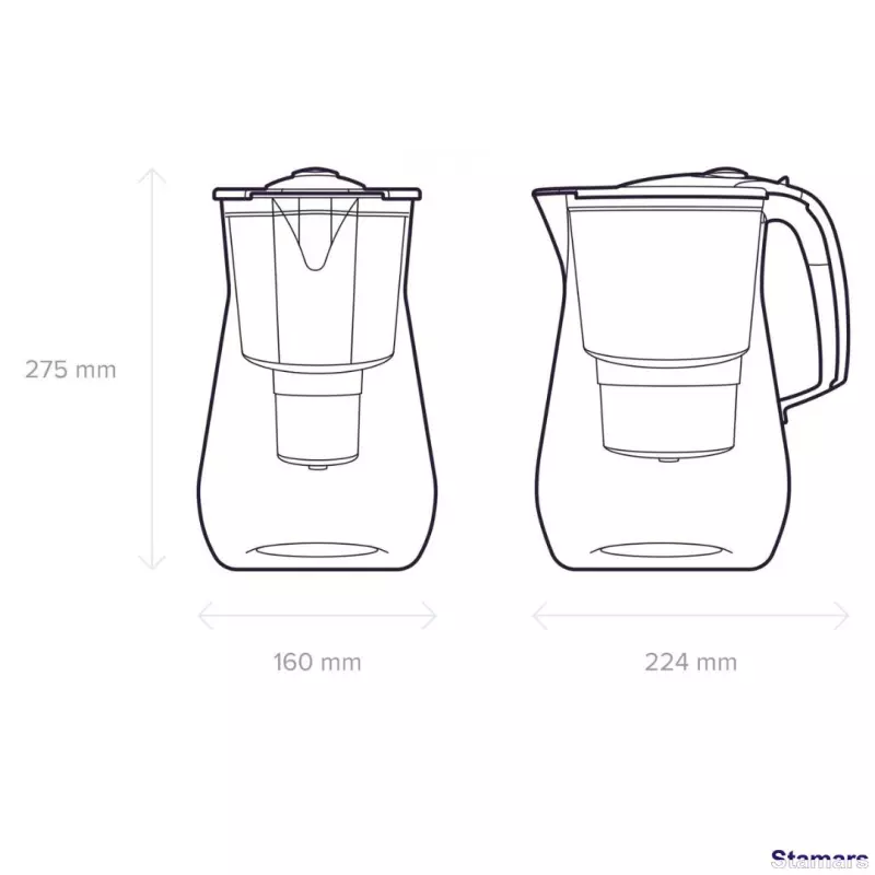 Ūdens filtrēšanas Stikla (Tritan) krūze ONYX MFP, Balts