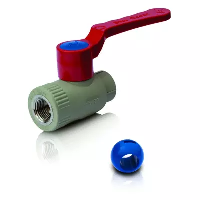 PPR Lodveida ventilis IV (PPSU lode) aukstam,  karstam ūdenim un apkurei, garš rokturis