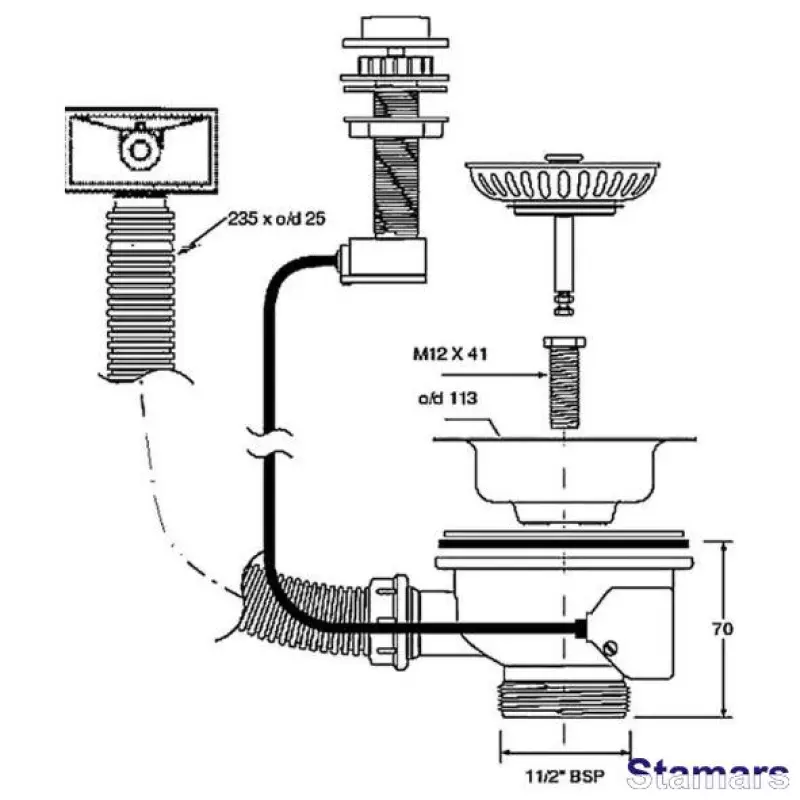 Sifona ieplūde ar pārplūdi, regulējama