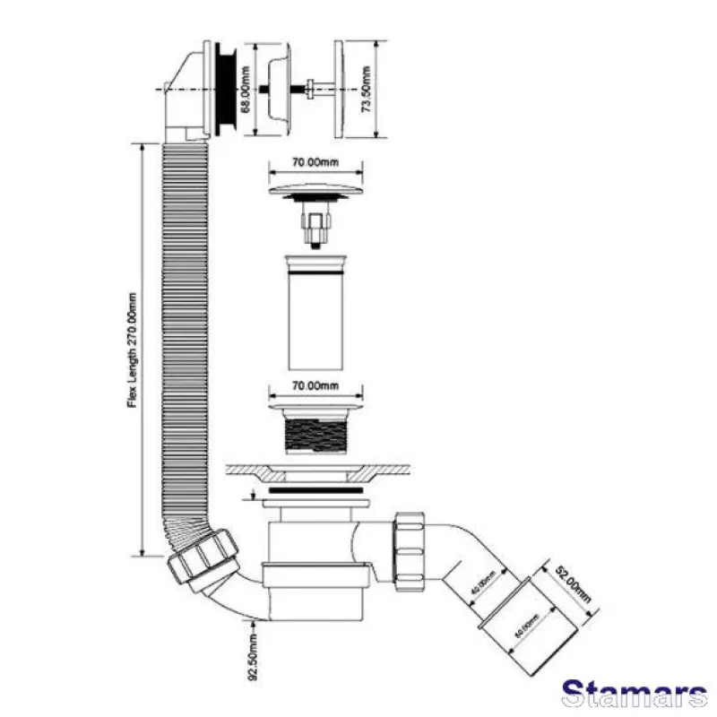 Sifons vannai ar pārplūdi “KLIK-KLAK”