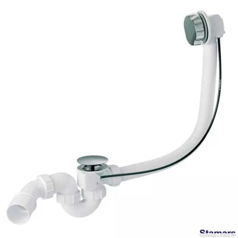 Sifons vannai ar pārplūdi hrom. ar  kloķi un aizbāzni notekas  aizvēršanai un atvēršanai