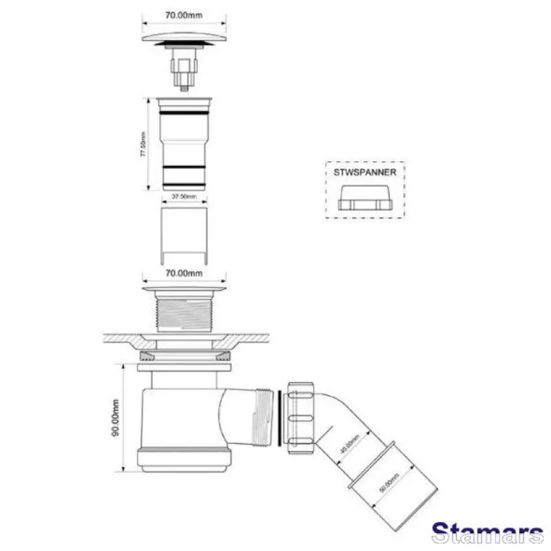 Sifons dušas paliktnim “KLIK-KLAK”