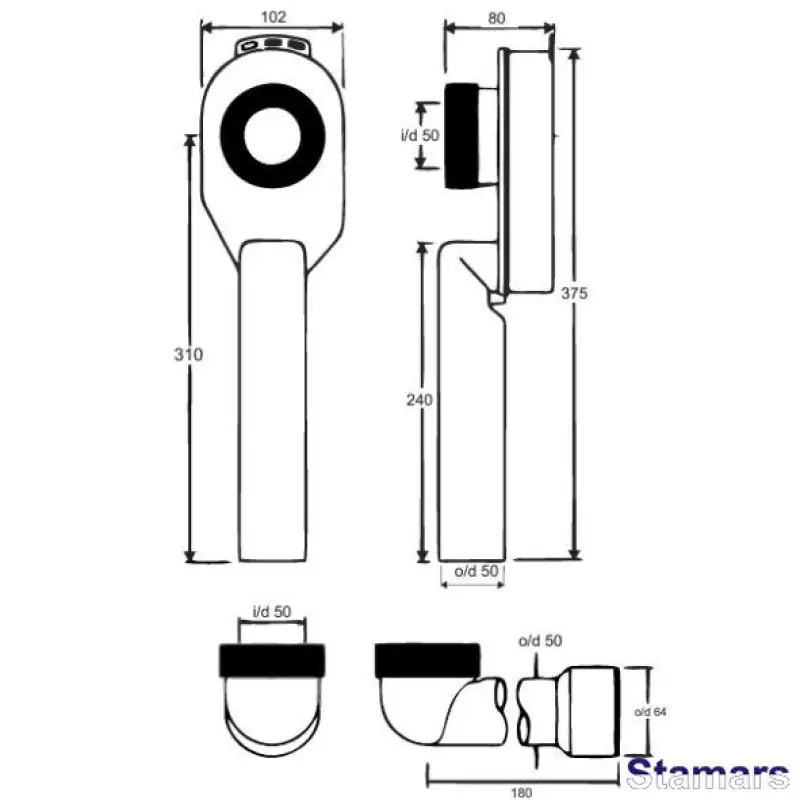 Sifons pisuāram vertikāls