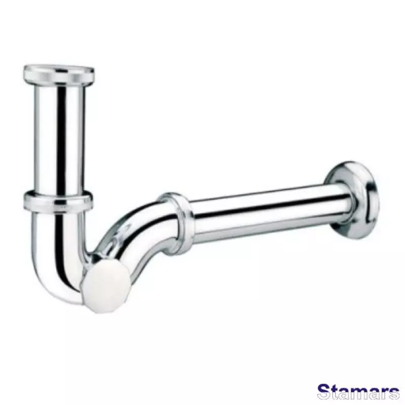 Sifons bidē cauruļveida  hromēts bez ieplūdes