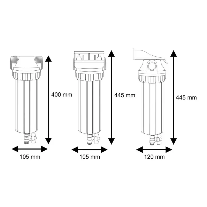 Ūdens filtru komplekts aukstajam ūdenim 10” FHPR-3V_R sērijas Aquafilter