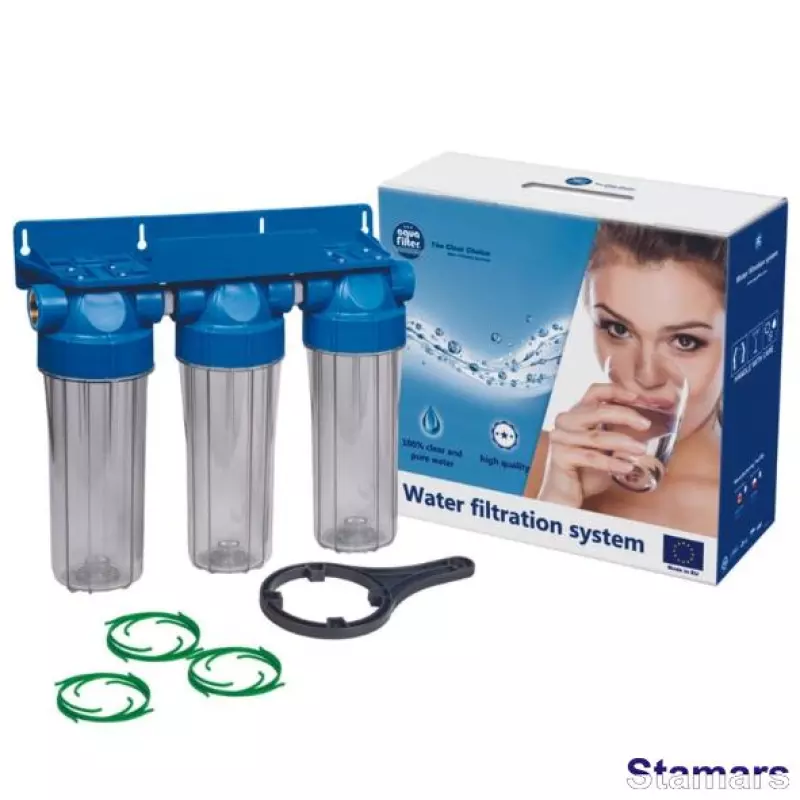 Ūdens filtru komplekts aukstajam ūdenim 10” FHPRCL-B-TRIPLE sērijas Aquafilter