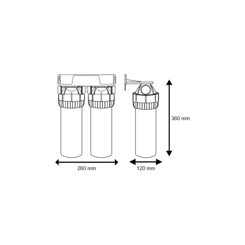 Ūdens filtru komplekts aukstajam ūdenim 10” FHPRCL-3B-TWIN sērijas Aquafilter