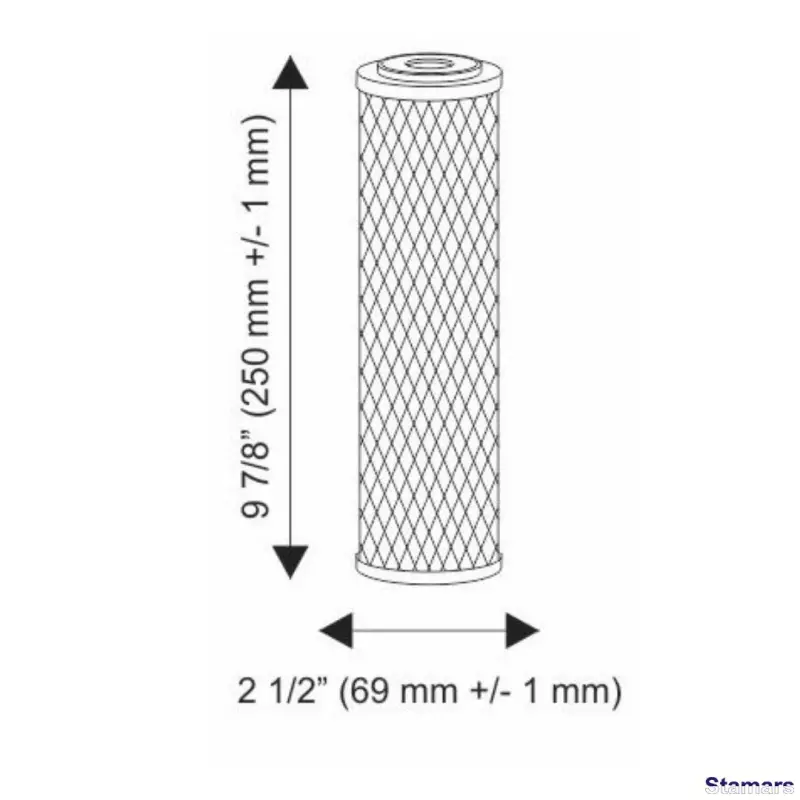Ūdens filtru kokosriekstu čaulas un bitumiskās aktivētās ogles + speciālā iebēruma kārtridži FCCBL-G sērijas 10” Aquafilter