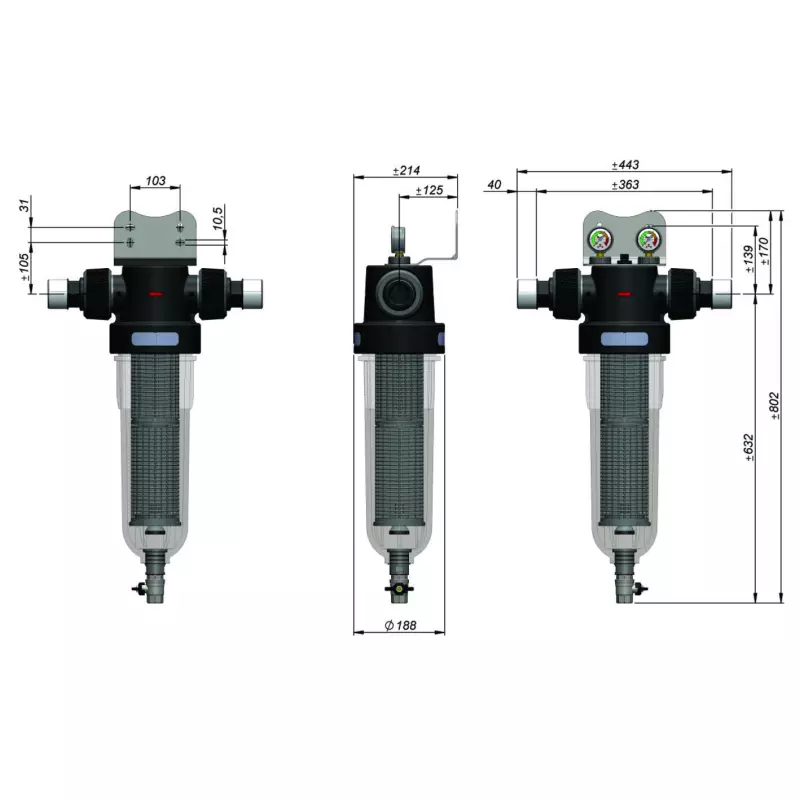 Ūdens filtra komplekts aukstajam ūdenim Cintropur NW500 sērijas