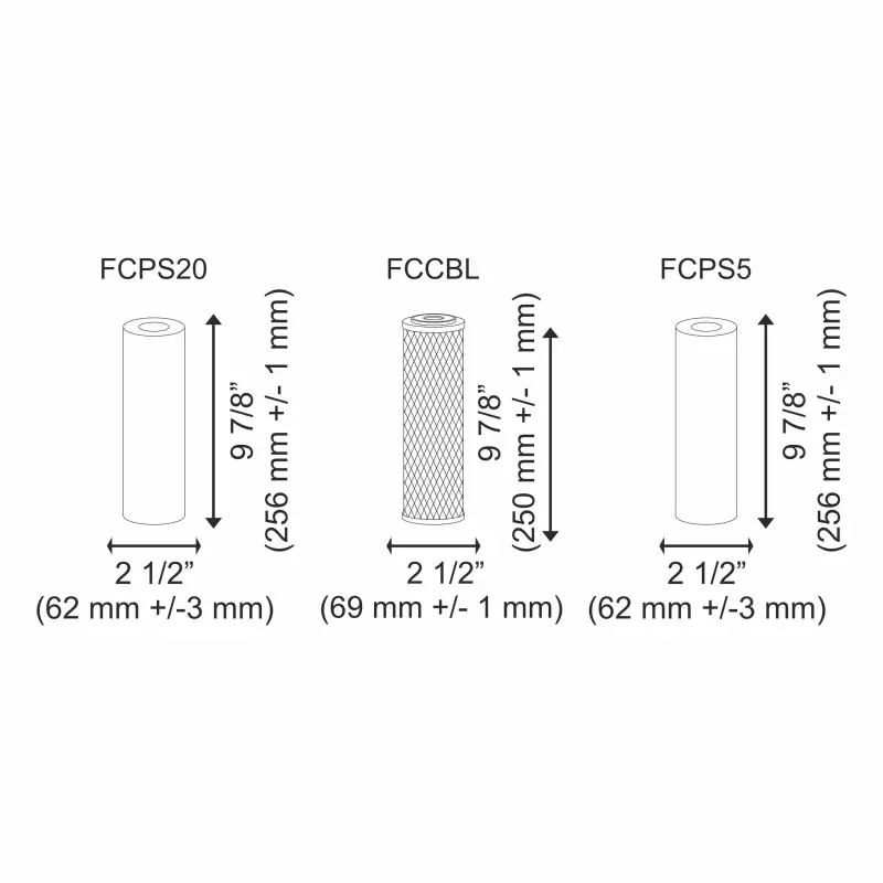 Ūdens filtru kārtridžu maiņas komplekts FP3-CRT sērijas Aquafilter